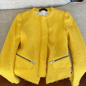 Zara yellow moto jacket S